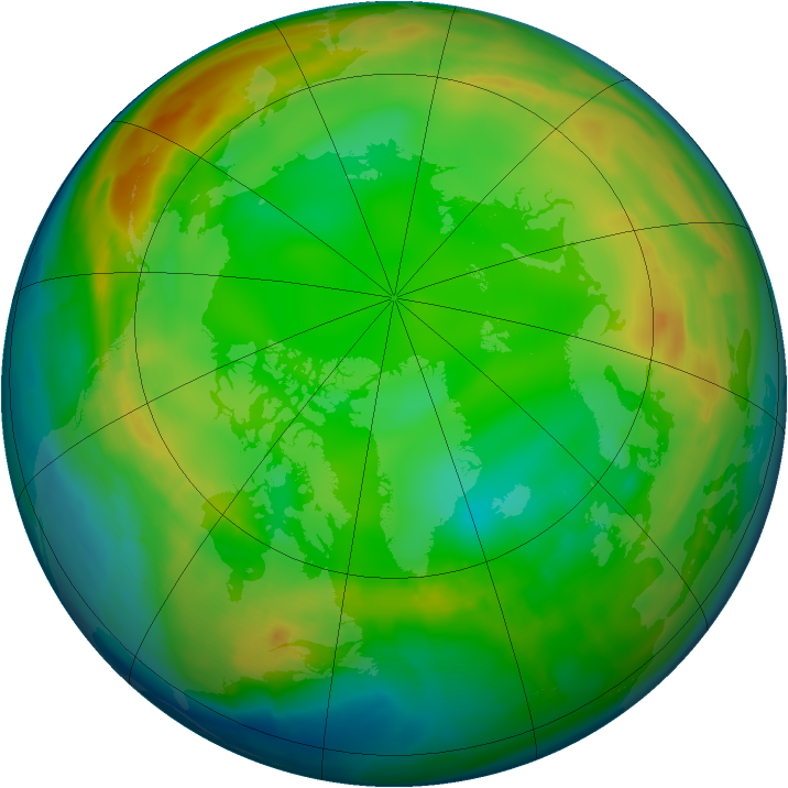 Arctic ozone map for 08 January 2009